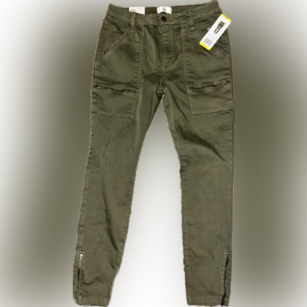 NWT Joie multiple sizes army green cargo skinny jeans/97% algodon, 3% spandex - Picture 2 of 7